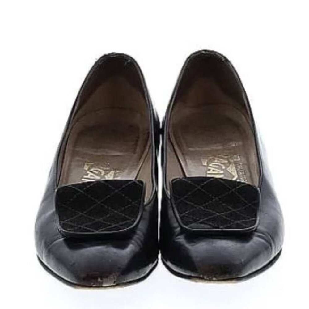 Salvatore Ferragamo women shoes size 6 flats Black leather Made in Italy ($800)